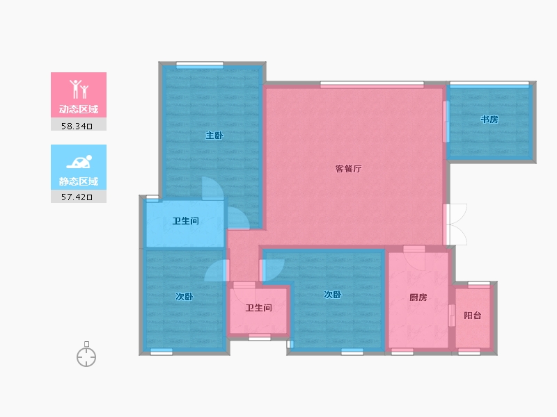 四川省-巴中市-云城·书香美邸-103.72-户型库-动静分区