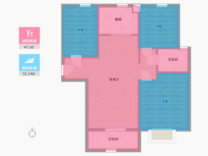 河北省-石家庄市-碧桂园凤凰城-70.28-户型库-动静分区