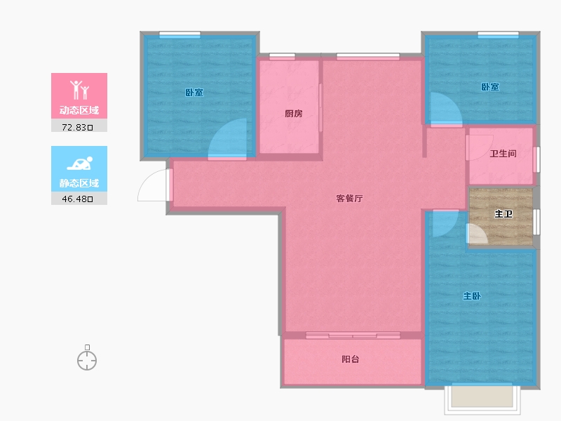 河北省-邯郸市-大树康城-112.81-户型库-动静分区