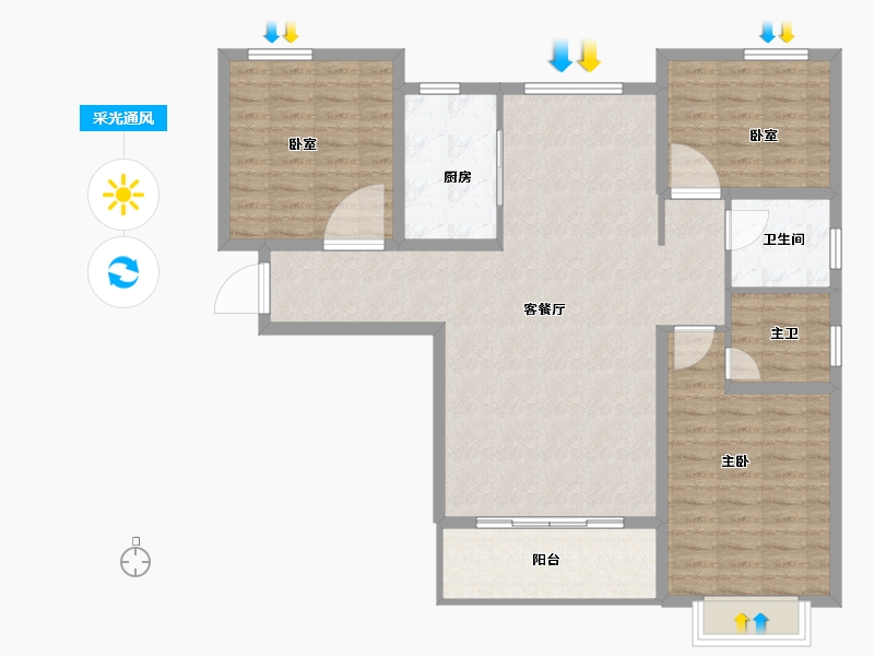 河北省-邯郸市-大树康城-112.81-户型库-采光通风