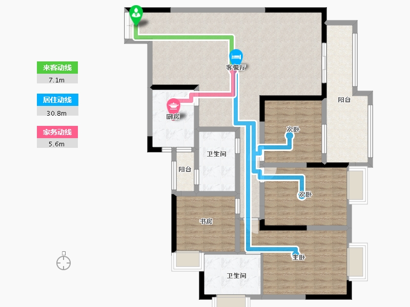 贵州省-贵阳市-清镇住投大都汇-133.49-户型库-动静线