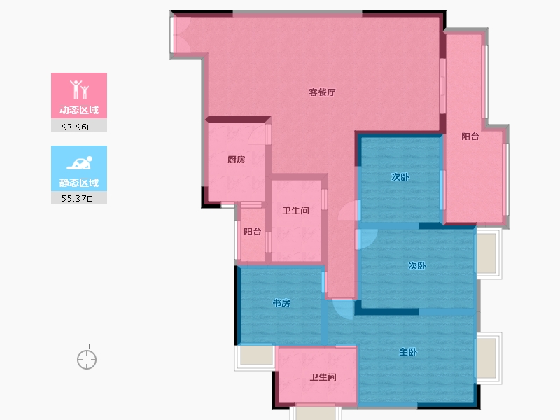 贵州省-贵阳市-清镇住投大都汇-133.49-户型库-动静分区