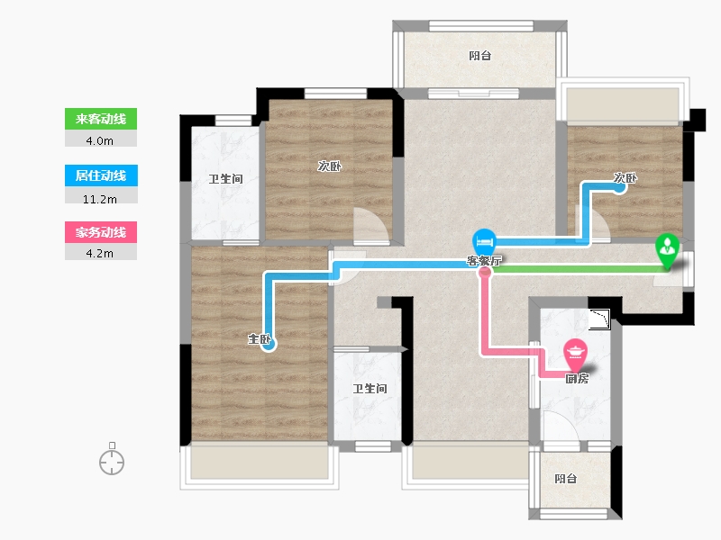 贵州省-贵阳市-蓝光雍锦湾-77.22-户型库-动静线