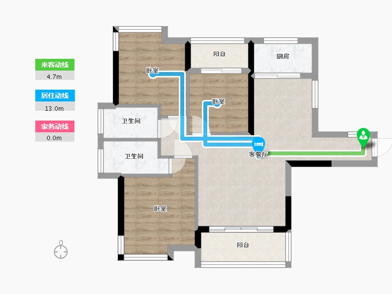 贵州省-安顺市-万家领秀城-70.99-户型库-动静线