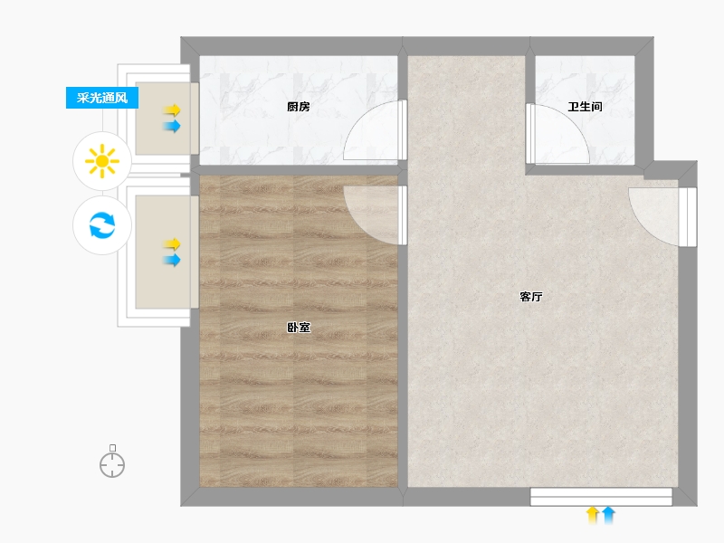 河北省-石家庄市-光华里悦公馆-34.96-户型库-采光通风