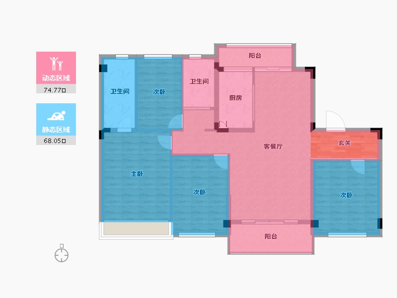 广西壮族自治区-桂林市-灵川碧桂园-129.86-户型库-动静分区