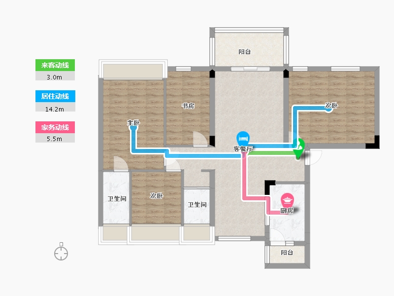 贵州省-贵阳市-碧桂园茶马古镇-105.62-户型库-动静线