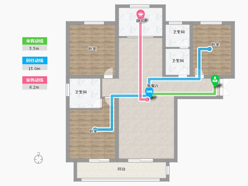 河北省-石家庄市-天功颂园-105.99-户型库-动静线