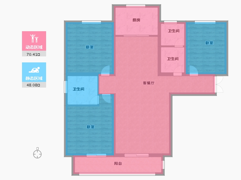 河北省-石家庄市-天功颂园-105.99-户型库-动静分区