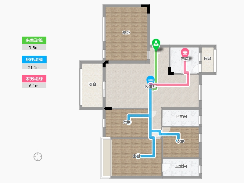 贵州省-贵阳市-碧桂园茶马古镇-127.50-户型库-动静线