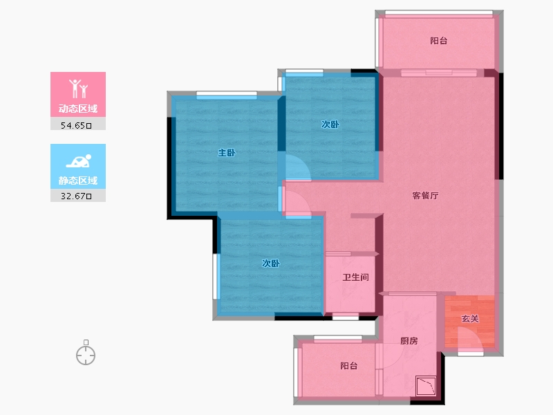 贵州省-贵阳市-青秀2046-76.85-户型库-动静分区