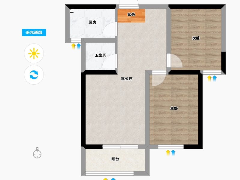 河北省-石家庄市-让山-56.47-户型库-采光通风