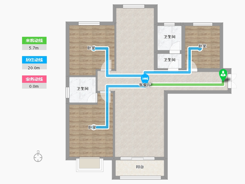 河北省-石家庄市-天功颂园-90.79-户型库-动静线