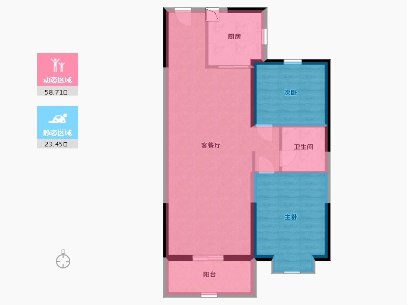 河北省-石家庄市-碧桂园凤凰城-74.00-户型库-动静分区