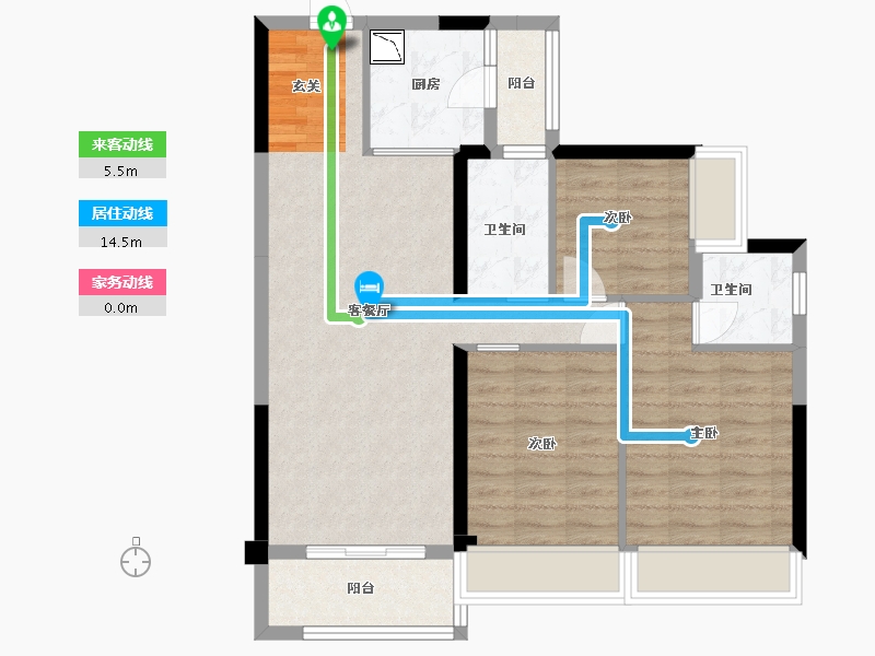 贵州省-贵阳市-碧桂园星荟-79.73-户型库-动静线