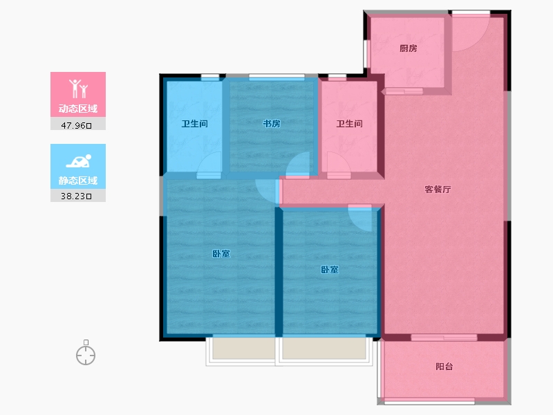 云南省-昆明市-蓝光德商天域-77.08-户型库-动静分区