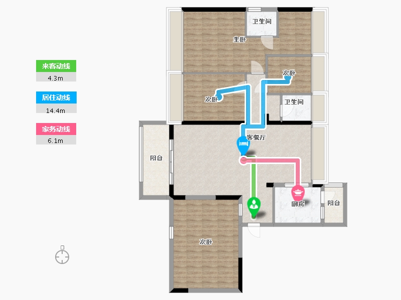 贵州省-贵阳市-碧桂园茶马古镇-133.02-户型库-动静线