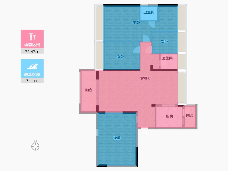 贵州省-贵阳市-碧桂园茶马古镇-133.02-户型库-动静分区