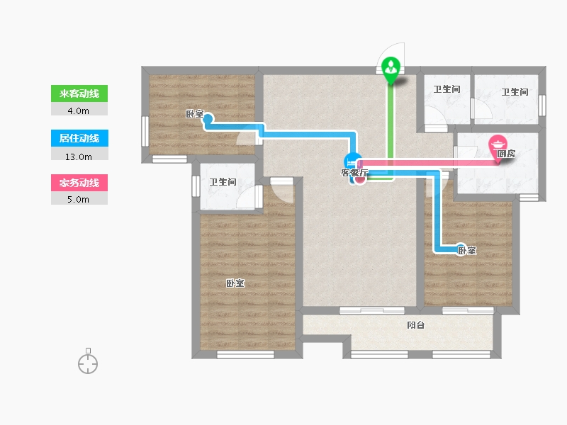 河北省-石家庄市-天功颂园-91.99-户型库-动静线