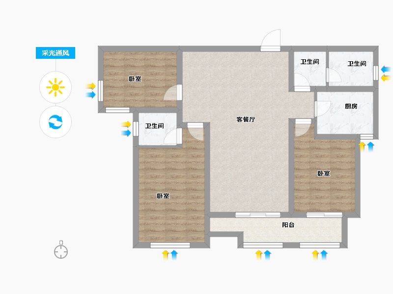 河北省-石家庄市-天功颂园-91.99-户型库-采光通风