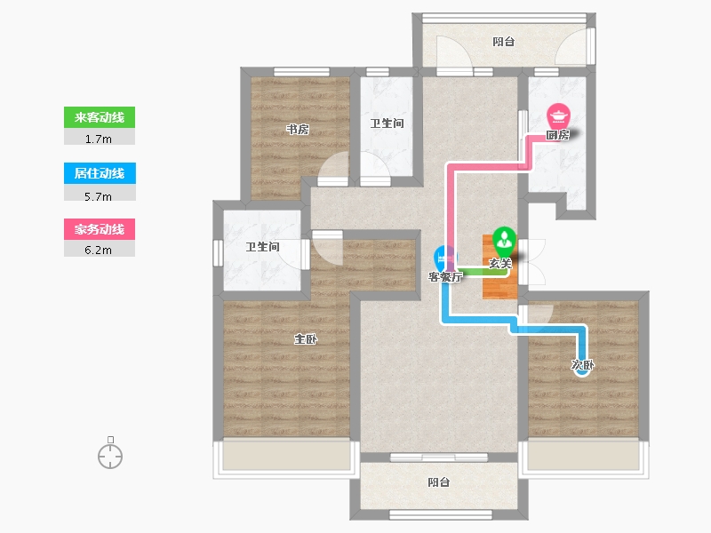 河北省-石家庄市-让山-90.67-户型库-动静线