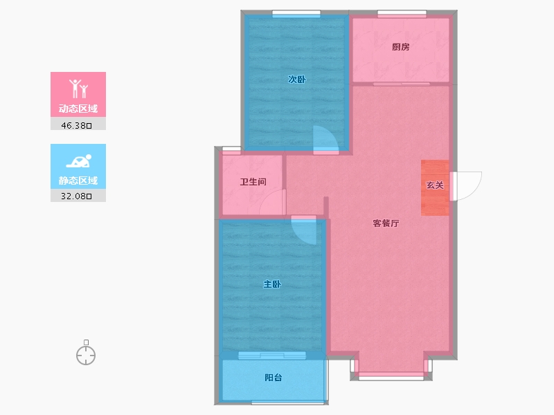 河北省-石家庄市-帝华御锦苑-70.62-户型库-动静分区