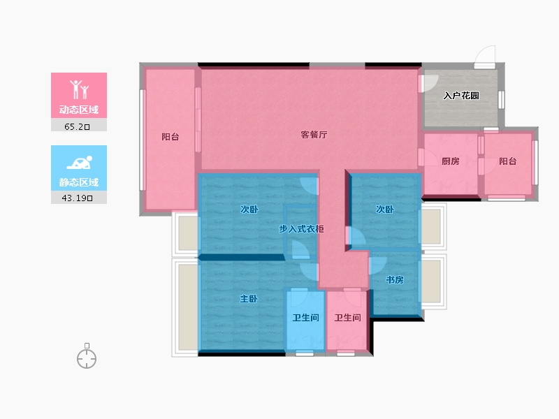 贵州省-遵义市-万象绿城桐樂府-102.19-户型库-动静分区