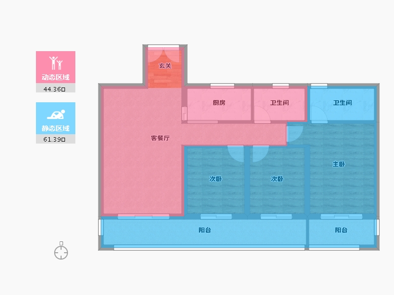 云南省-昆明市-巫家坝金茂广场-94.87-户型库-动静分区