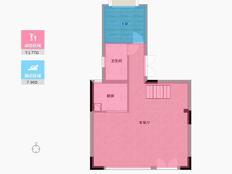 贵州省-贵阳市-龙湖湖山原著-54.45-户型库-动静分区