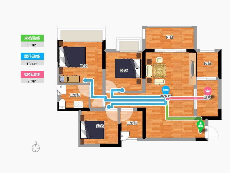 四川省-达州市-碧桂园梦里巴国-76.00-户型库-动静线