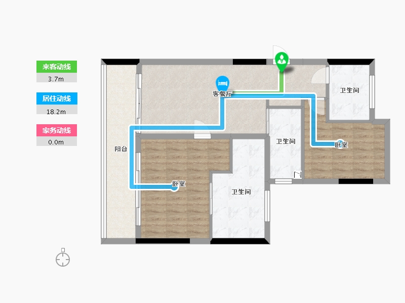 四川省-成都市-花样年大溪谷云缦-84.74-户型库-动静线