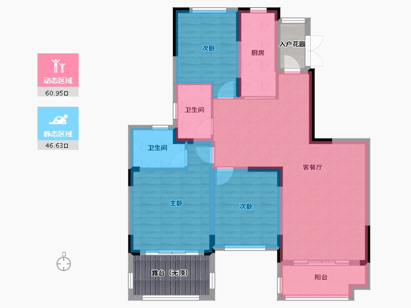 四川省-成都市-恒大银海湖-107.24-户型库-动静分区