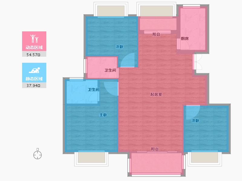 贵州省-遵义市-紫荆国际-84.00-户型库-动静分区