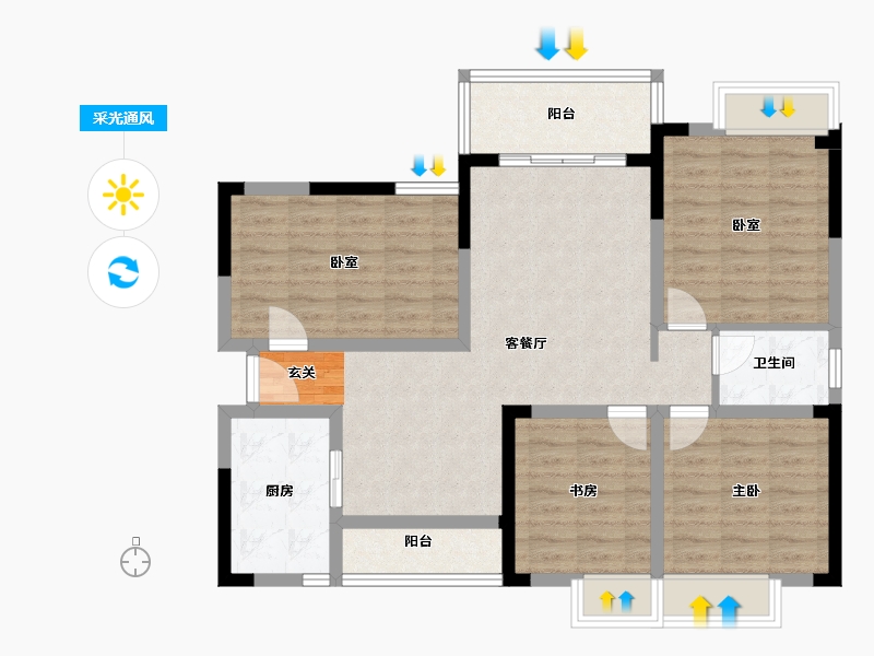 四川省-成都市-吉祥湾-97.05-户型库-采光通风