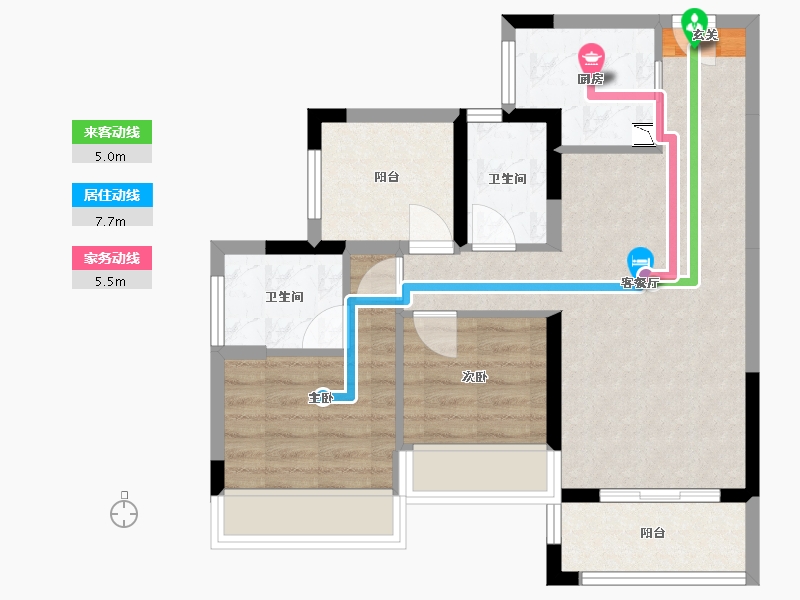 广西壮族自治区-柳州市-龙光玖珑府-64.52-户型库-动静线