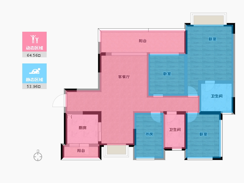 四川省-成都市-融创九天一城-104.10-户型库-动静分区