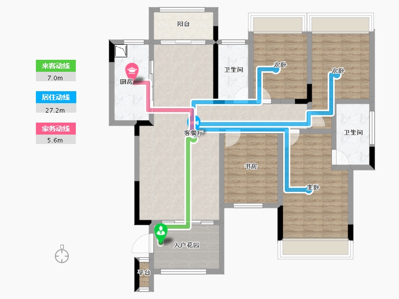 贵州省-遵义市-东都金麟府-117.68-户型库-动静线