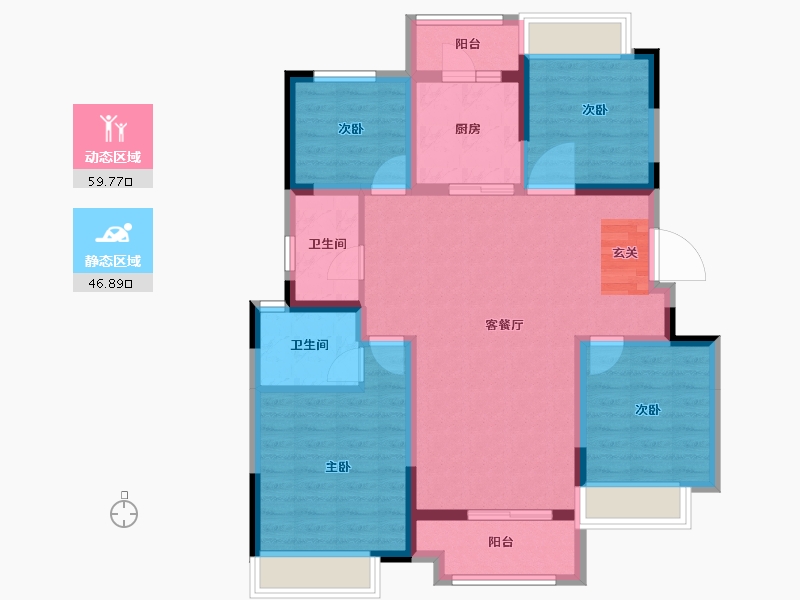 四川省-成都市-领地天府蘭台-94.96-户型库-动静分区