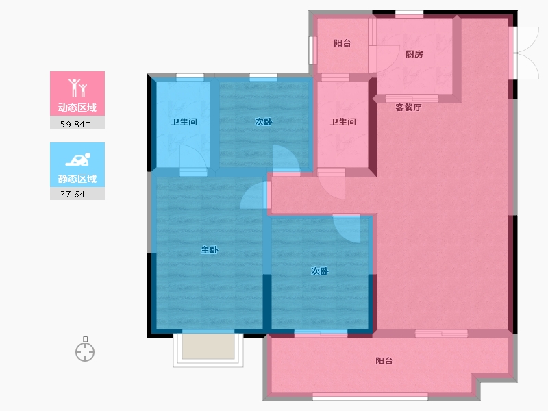 四川省-宜宾市-凤凰谷别院-86.01-户型库-动静分区