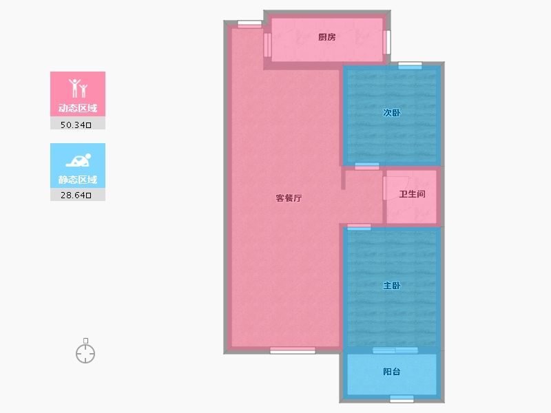 河北省-邯郸市-沁水君澜-70.17-户型库-动静分区