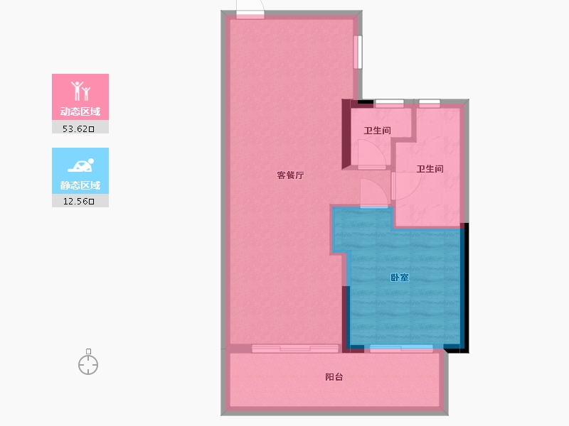 四川省-成都市-花样年大溪谷云缦-59.69-户型库-动静分区