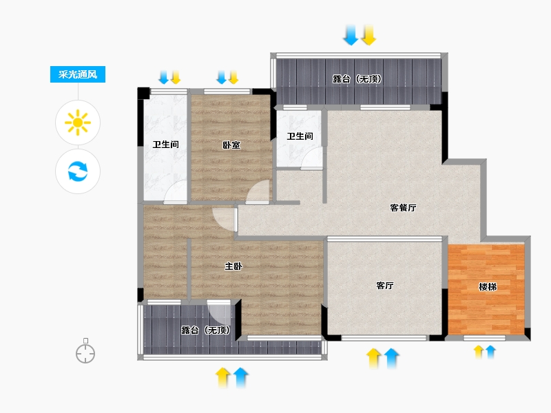 贵州省-安顺市-万银宝郡-96.00-户型库-采光通风