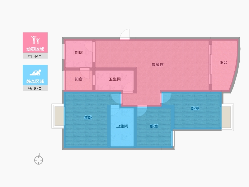 贵州省-遵义市-方圆学府壹号-95.90-户型库-动静分区