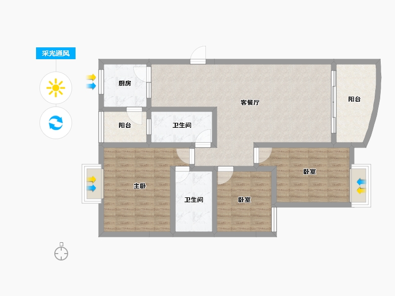 贵州省-遵义市-方圆学府壹号-95.90-户型库-采光通风