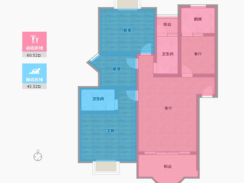 贵州省-遵义市-方圆学府壹号-91.76-户型库-动静分区