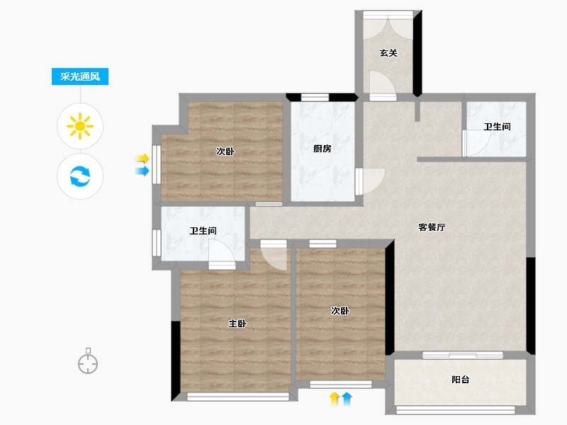 贵州省-贵阳市-上和国际-86.11-户型库-采光通风