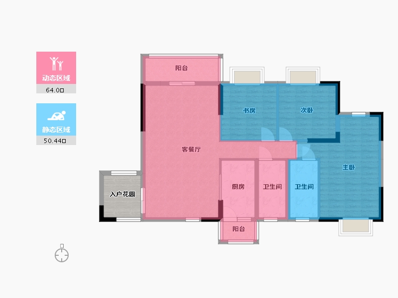 贵州省-贵阳市-上和国际-108.72-户型库-动静分区