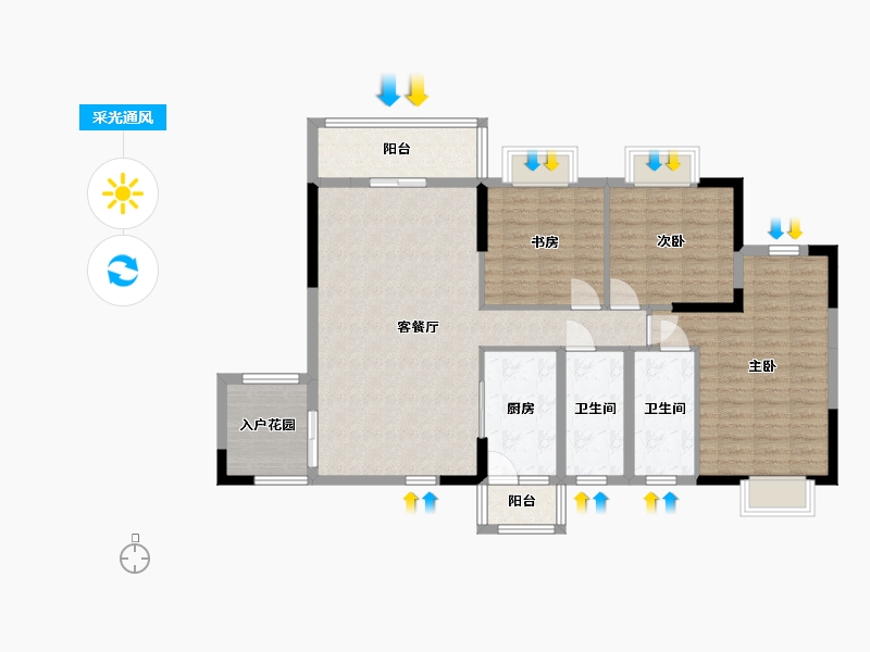 贵州省-贵阳市-上和国际-108.72-户型库-采光通风