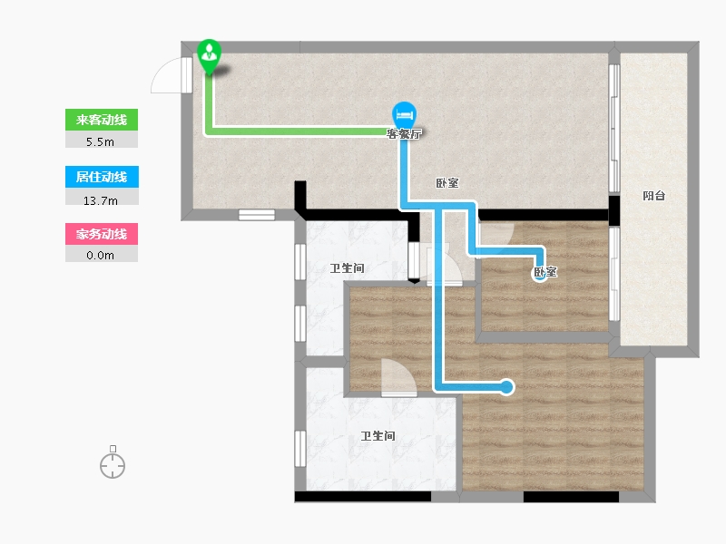 四川省-成都市-花样年大溪谷云缦-82.79-户型库-动静线