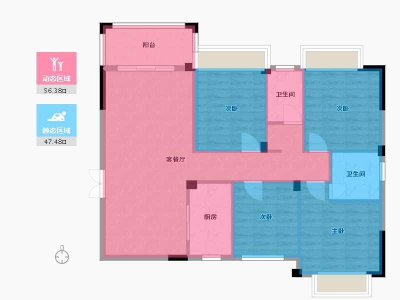 广西壮族自治区-桂林市-碧园南溪新城-94.11-户型库-动静分区